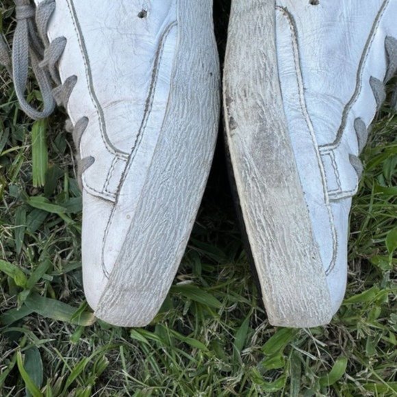 Golden Goose GGDB SUPERSTAR Sneakers White EU39 Logo Leather Lame Men From Japan - Picture 7 of 9